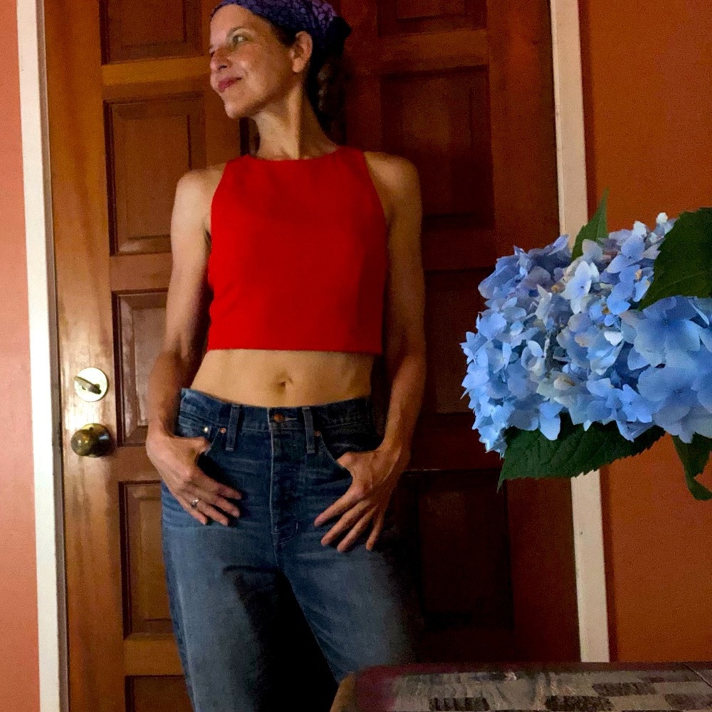 Alice + Olivia Red Crop Top Sz 6